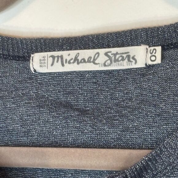 Michael Stars EUC blue/silver metallic Ruiz button down cardigan Size OS - Picture 4 of 5